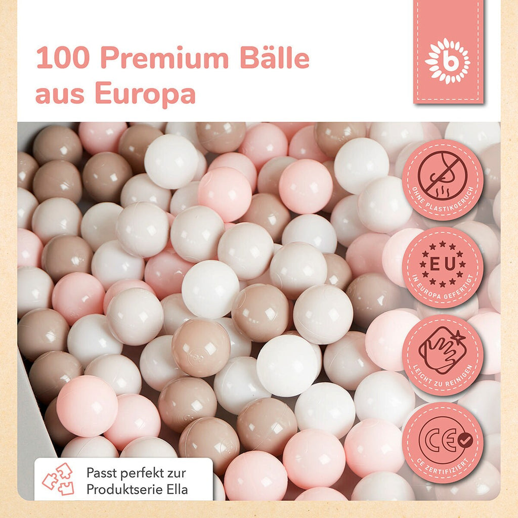Baller til ballbasseng 100 stk Cotton pastell Ø 6 cm fra 6 mnd - Bieco