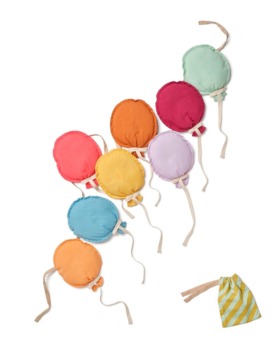 Ballonggirlander i bomull, 300 cm, med tall bakside