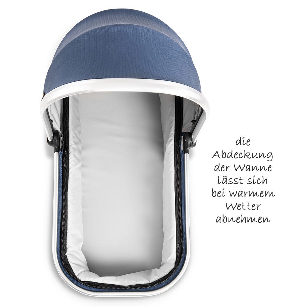 Bærebag til Apollo sportsvogn med aluminiumsramme, denim med åpent lokk