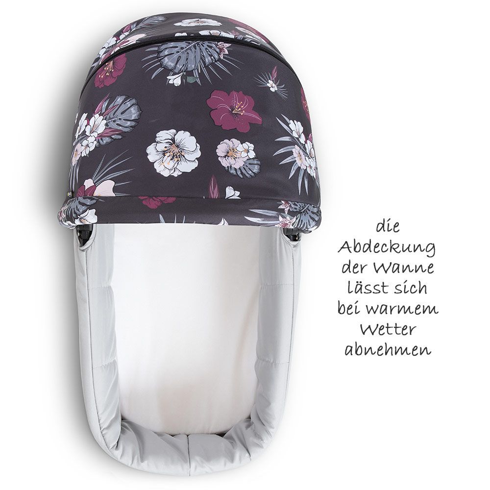 Bærebag til Saturn R og Mars sportsvogn Wild Blooms Black sammenbrettet