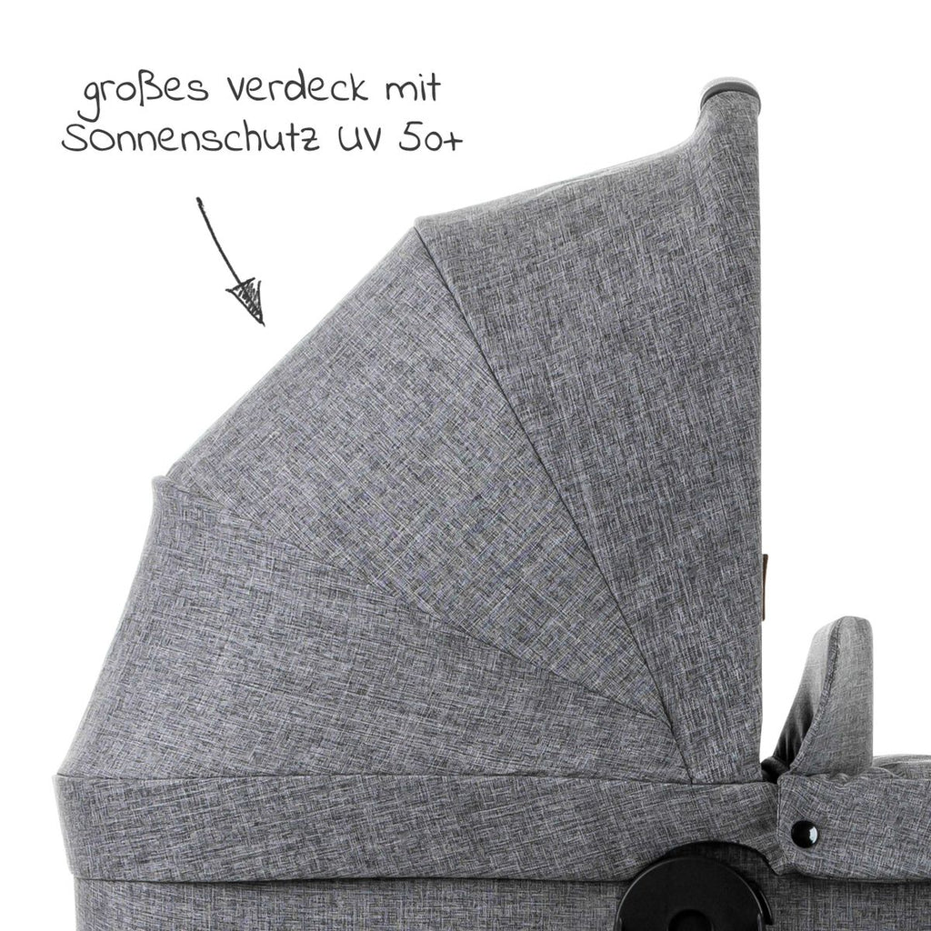 Nærbilde av stoff på bærebag til sportsvogn Flash Woven Graphite