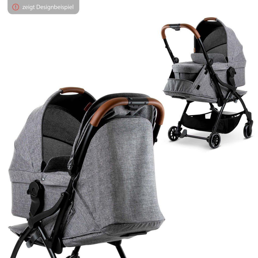 Bærebag til sportsvogn Flash Woven Graphite elegant lærdetalj