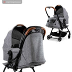 Bærebag til sportsvogn Flash Woven Graphite elegant lærdetalj