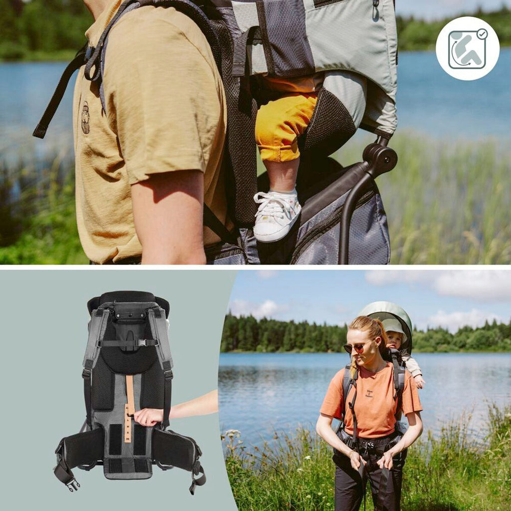 Detalj av polstrede skulderstropper på Bæremeis Moov & Hike
