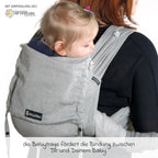 Bæresele DidyKlick 4u Halfbuckle 3,5-20 kg i GOTS-bomull bakside