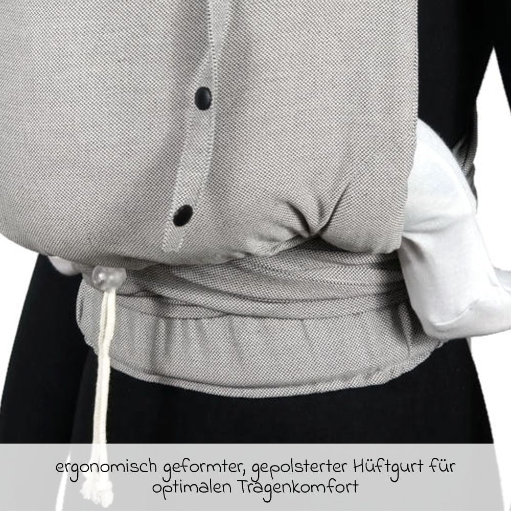 Bæresele DidyKlick 4u Halfbuckle 3,5-20 kg i GOTS-bomull detalj skulderstropp