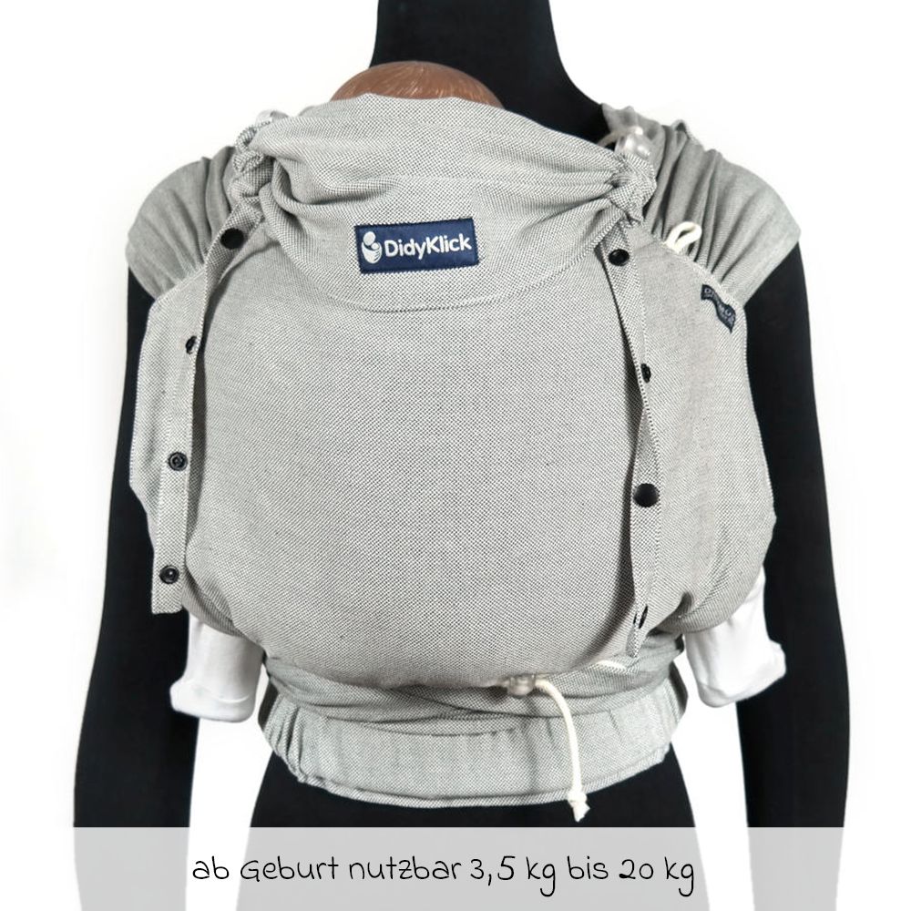 Detalj av stoff på Bæresele DidyKlick 4u Halfbuckle 3,5-20 kg i GOTS-bomull