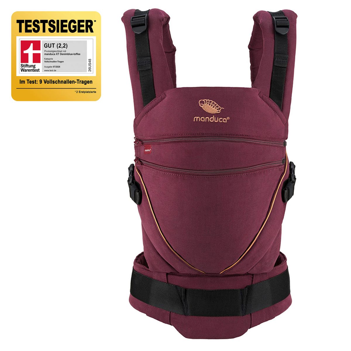 Bæresele XT Cotton Denimberry Toffee, økologisk bomull front