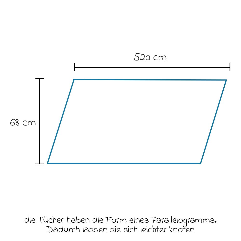 Bæresjal økologisk bomull 68 x 520 cm, 3,5-20 kg - Didymos brukt i bæring