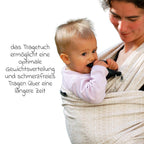Nærbilde av stofftekstur på Bæresjal Prima natur økologisk bomull 68 x 520 cm - Didymos
