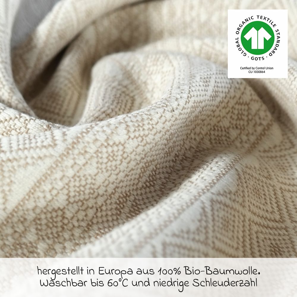 Bruk av Bæresjal Prima natur økologisk bomull 68 x 520 cm - Didymos på ryggen