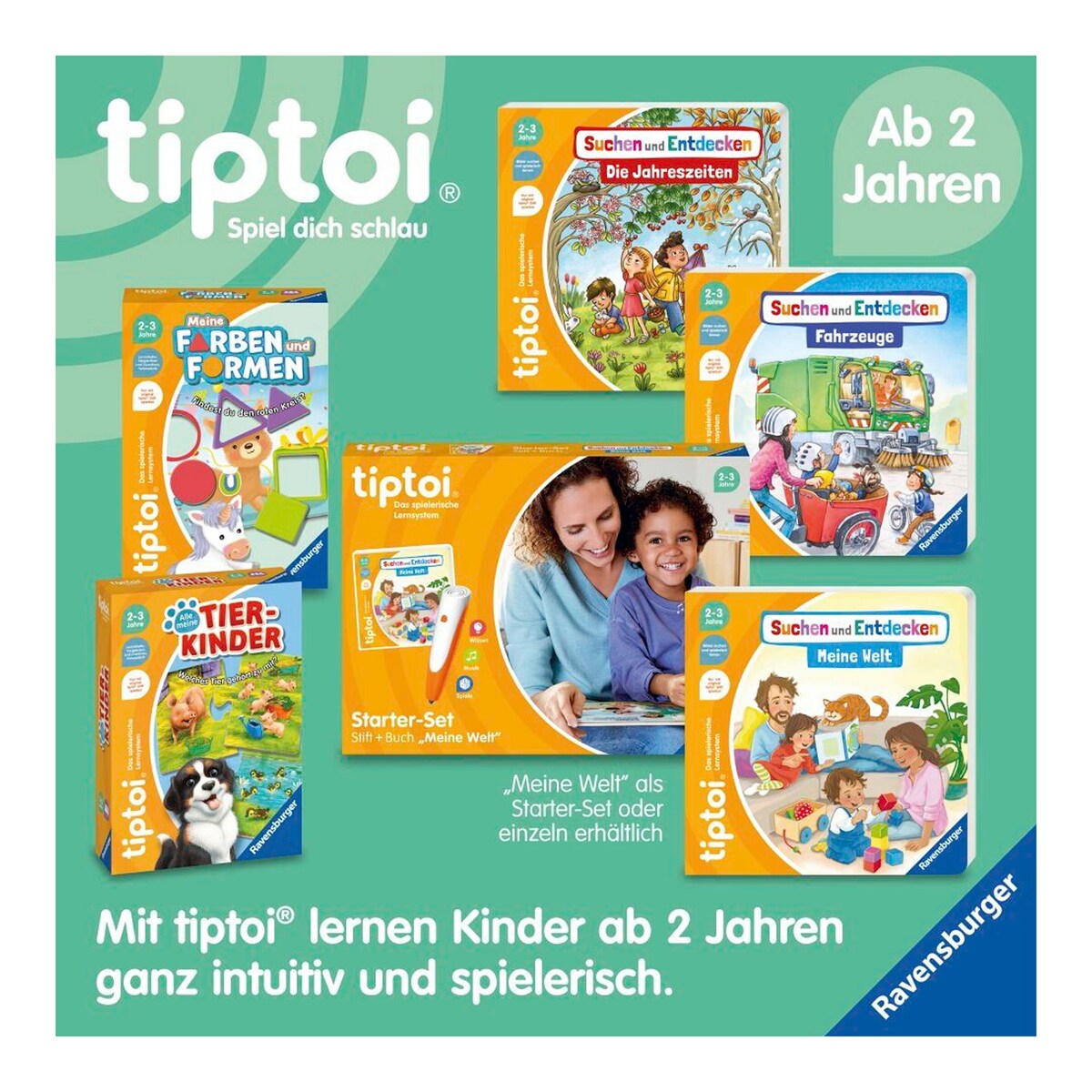 barn som bruker tiptoi® lete og oppdage: min verden bok