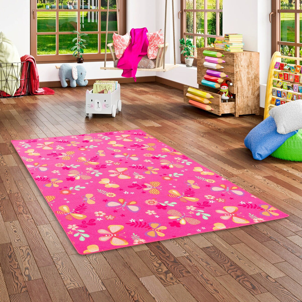 Barne- og leketeppe polyamid flerfarget 4 mm bakside