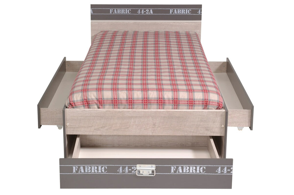 Detalj av skrivebord på Barne- og ungdomsrom 5-delers sett Fabric 12 askegrå