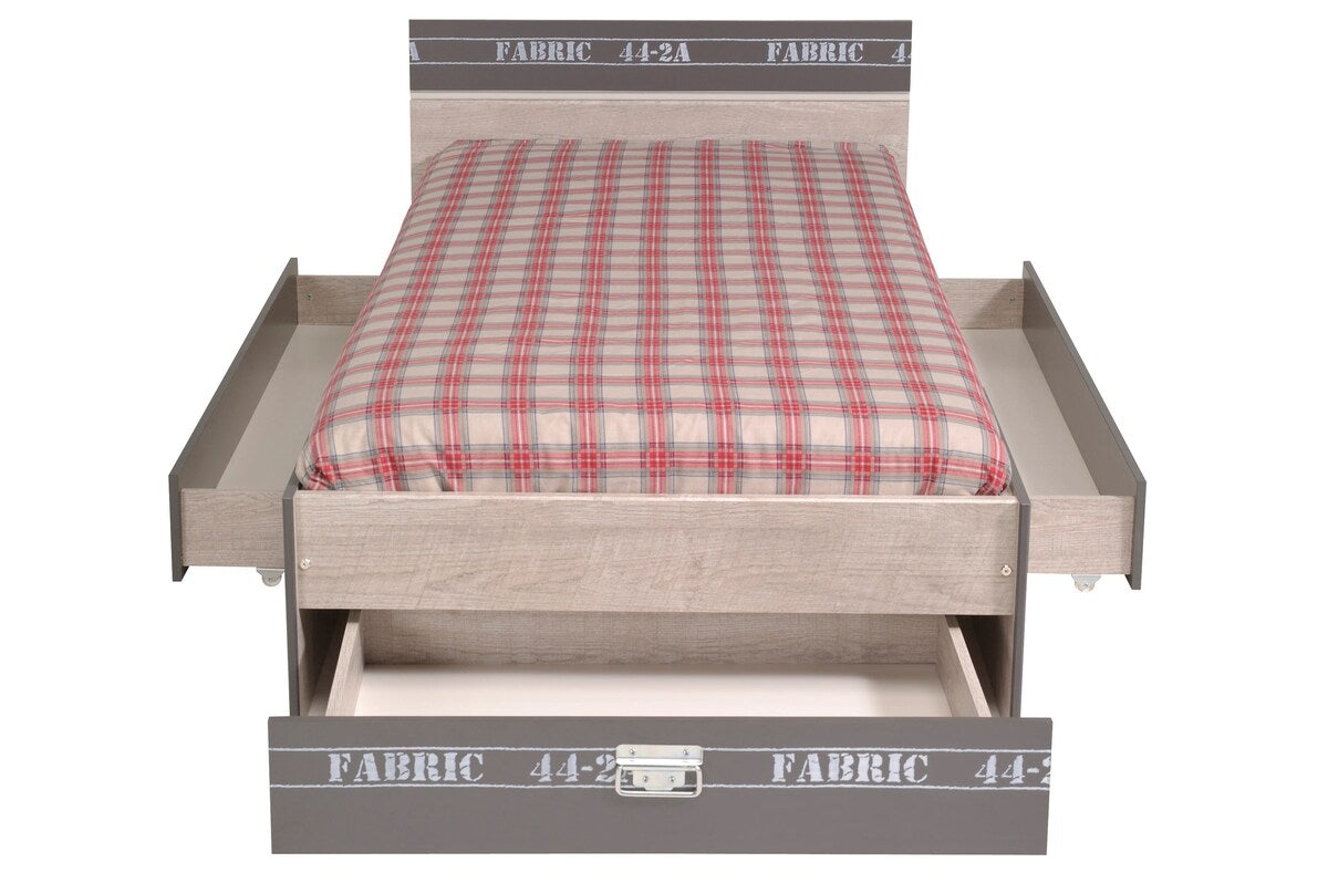 Detalj av skrivebord på Barne- og ungdomsrom 5-delers sett Fabric 12 askegrå