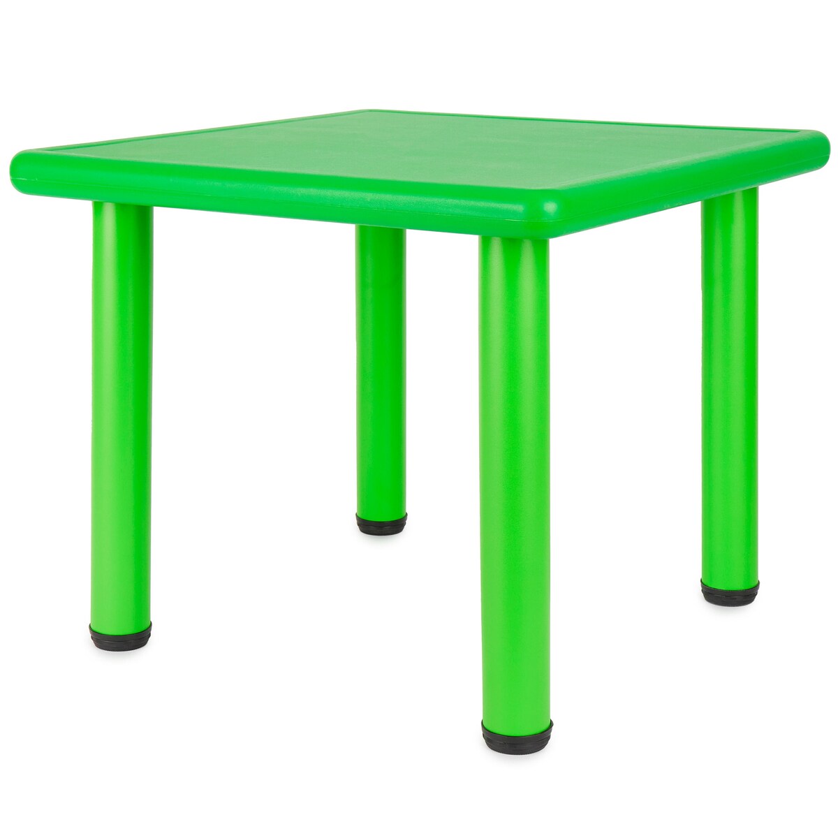 Barnebord i plast grønn høydejusterbart 62x62x52 cm forfra