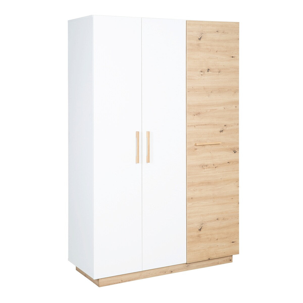 Barnegarderobe 3 dører Lion i hvit og eik bakside
