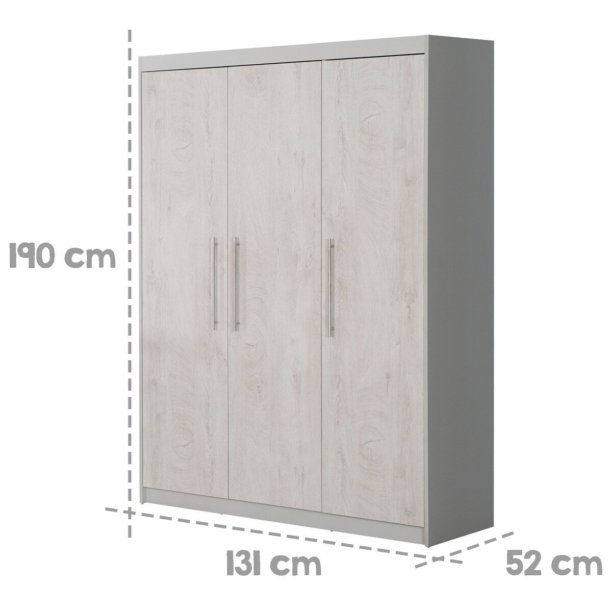 Nærbilde av håndtak på Barnegarderobe 3 dører Maren 2 med soft close