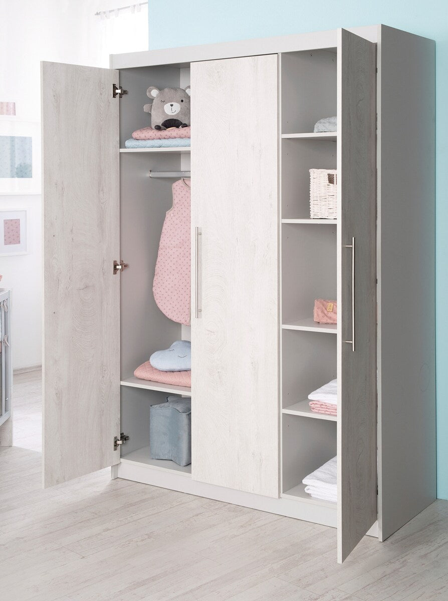 Barnegarderobe 3 dører Maren 2 med soft close åpen dør