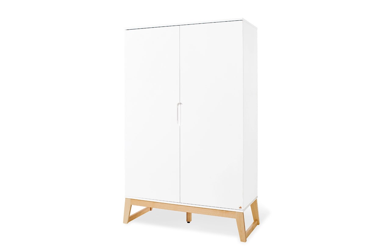 Barnegarderobe "Bridge" 2-dørs 120x52x187 cm hvit/ask frontbilde
