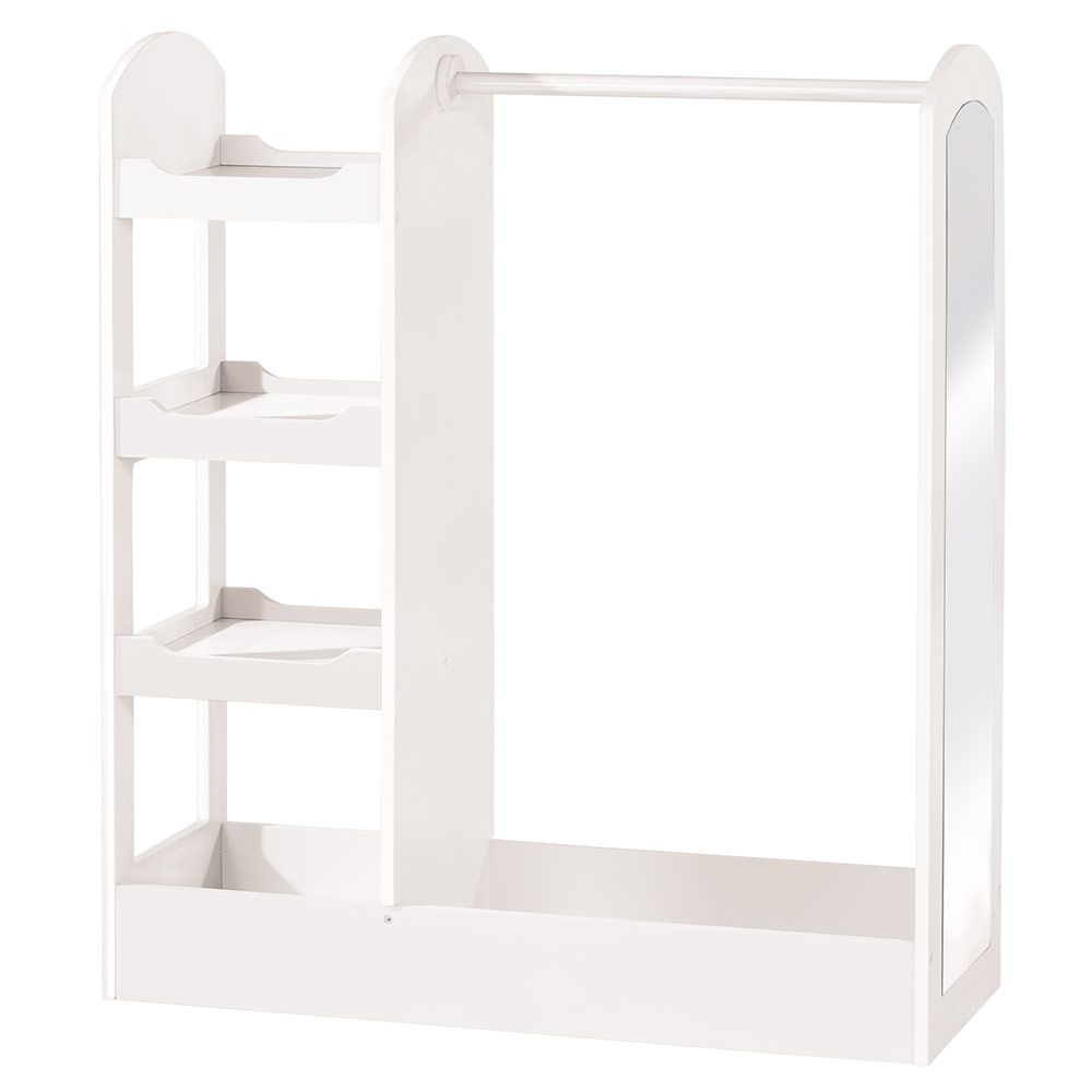 Barnegarderobe med hylleseksjon og speil, høyde 107 cm - Roba forfra