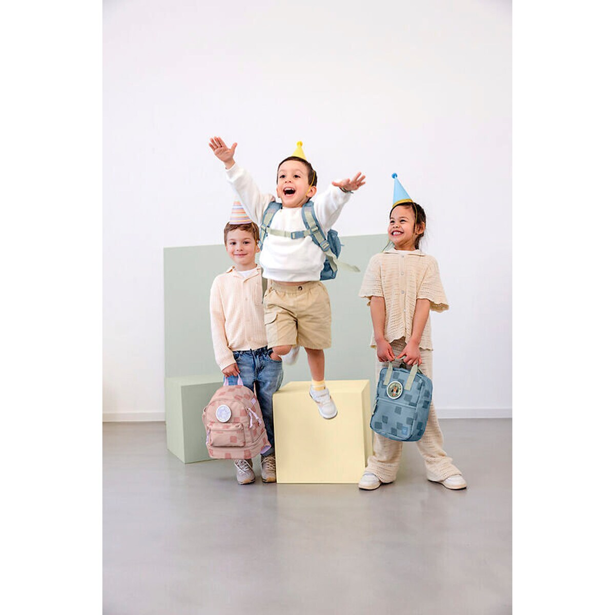 Barnehagesekk Mini Backpack Pattern Party med avtakbar patch