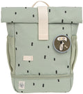 Barnehagesekk Mini Rolltop Happy Prints light olive forfra
