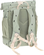 Barnehagesekk Mini Rolltop Happy Prints light olive bakside
