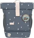 Barnehagesekk Mini Rolltop Happy Prints midnight blue forfra