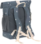 Barnehagesekk Mini Rolltop Happy Prints midnight blue detalj av polstrede skulderstropper