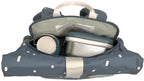 Barnehagesekk Mini Rolltop Happy Prints midnight blue elastiske ytterlommer