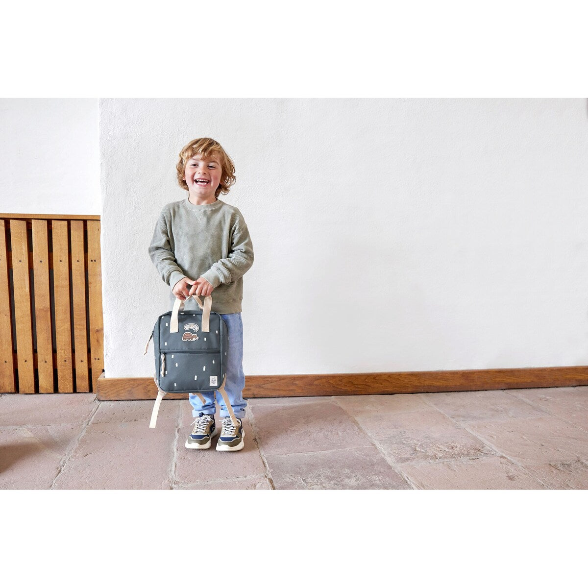 Barnehagesekk Mini Square Happy Prints 27 cm - Lässig