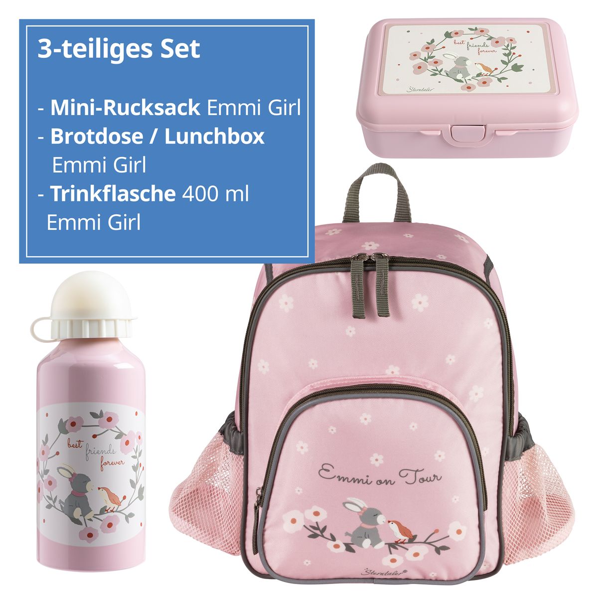 Barnehagesett 3 deler - ryggsekk bakside - Sterntaler