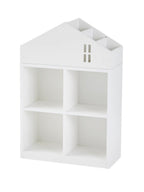 Barnehylle i husform CASAS med 4 rom MDF bakside