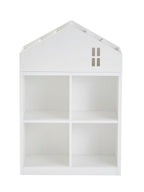 Detalj av Barnehylle i husform CASAS med 4 rom MDF