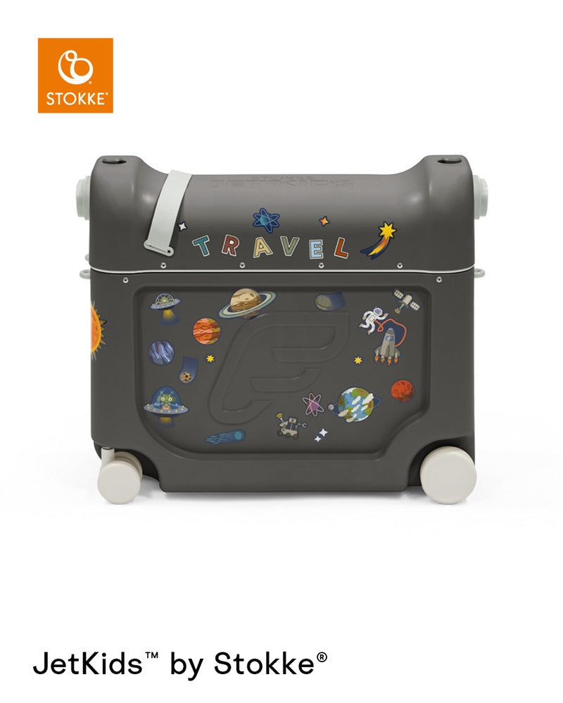 Barnekoffert med seng BedBox V4 Midnight Grey med justerbart stropp