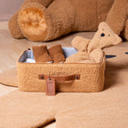 Barnekoffert Mini Traveller i teddystoff, brun - Childhome