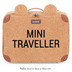 Detalj av Barnekoffert Mini Traveller i teddystoff, brun