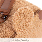 Nærbilde av Barnekoffert Mini Traveller i teddystoff, brun