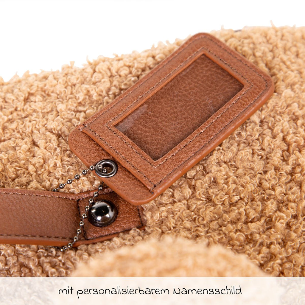 Barnekoffert Mini Traveller i teddystoff, brun - Childhome