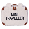 Barnekoffert Mini Traveller i teddystoff med bærestropp forfra