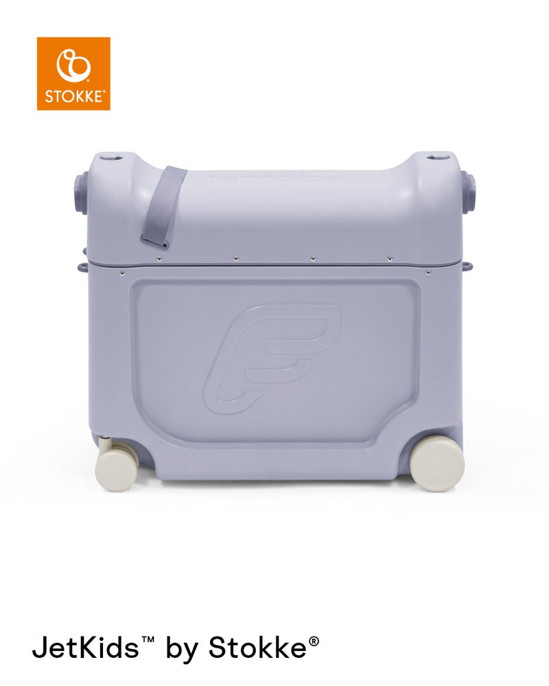 Nærbilde av håndtak på Barnekoffert med seng BedBox V4 Arctic Blue