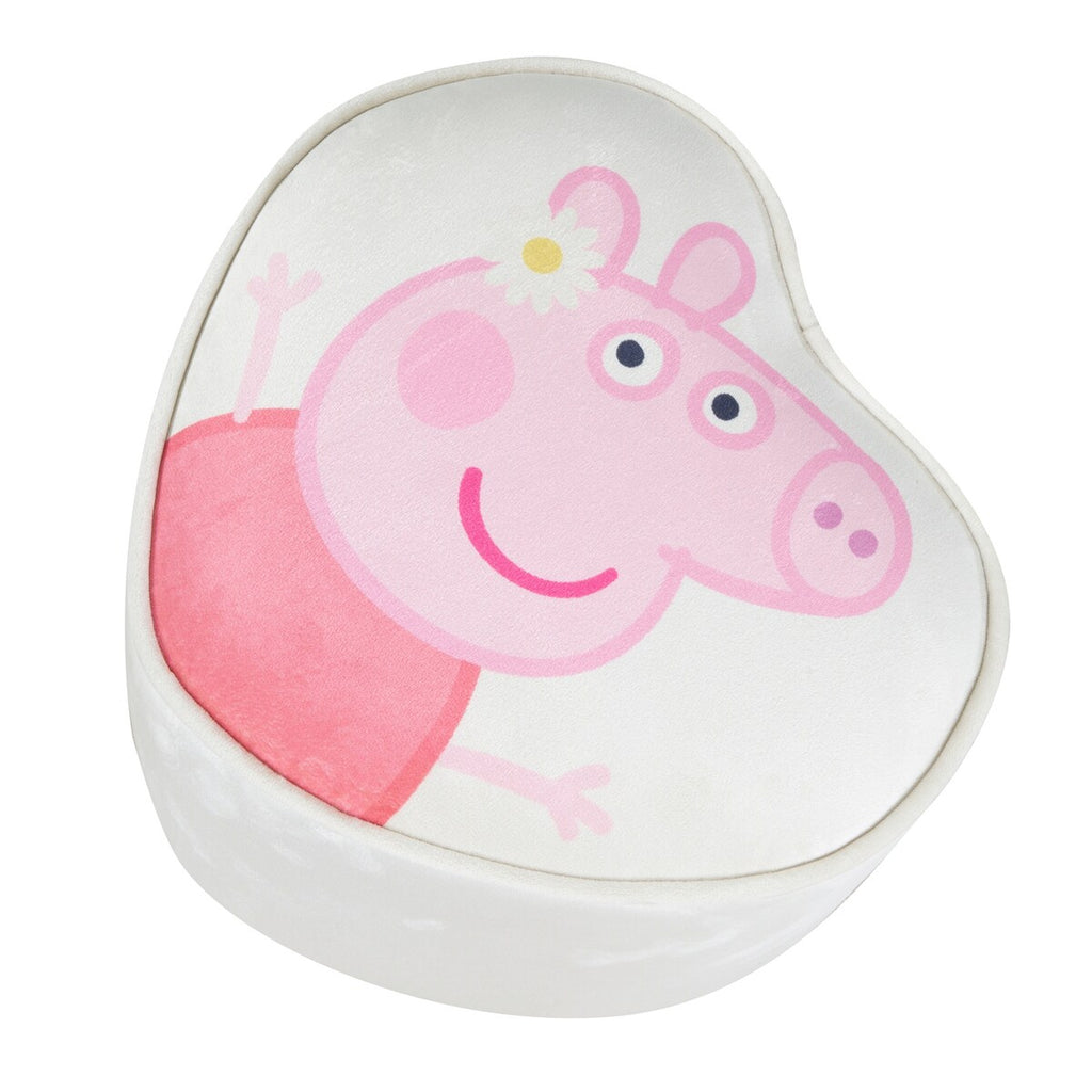 Detalj av Barnekrakk i hjerteform Peppa Pig fløyelsstoff