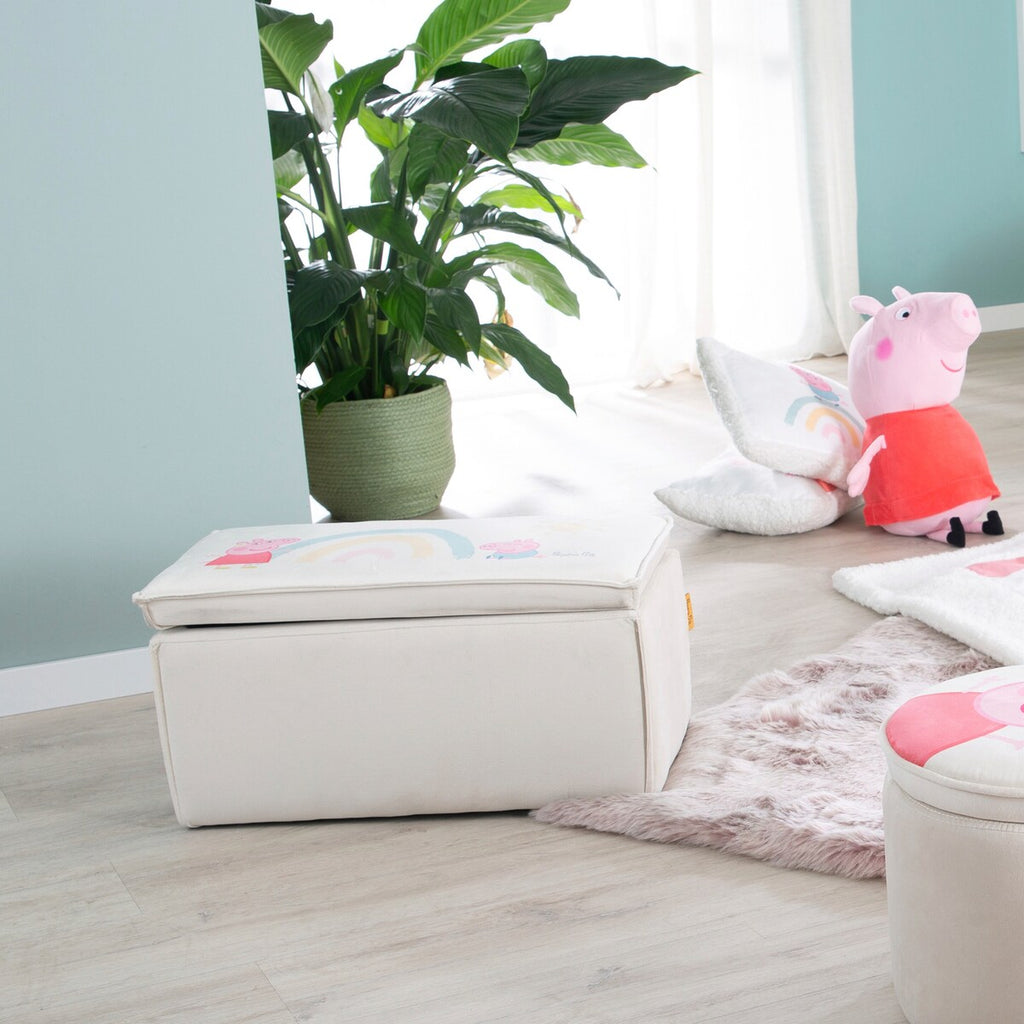 Barnekrakk med oppbevaring Peppa Pig sittehøyde 27 cm nærbilde av polstring
