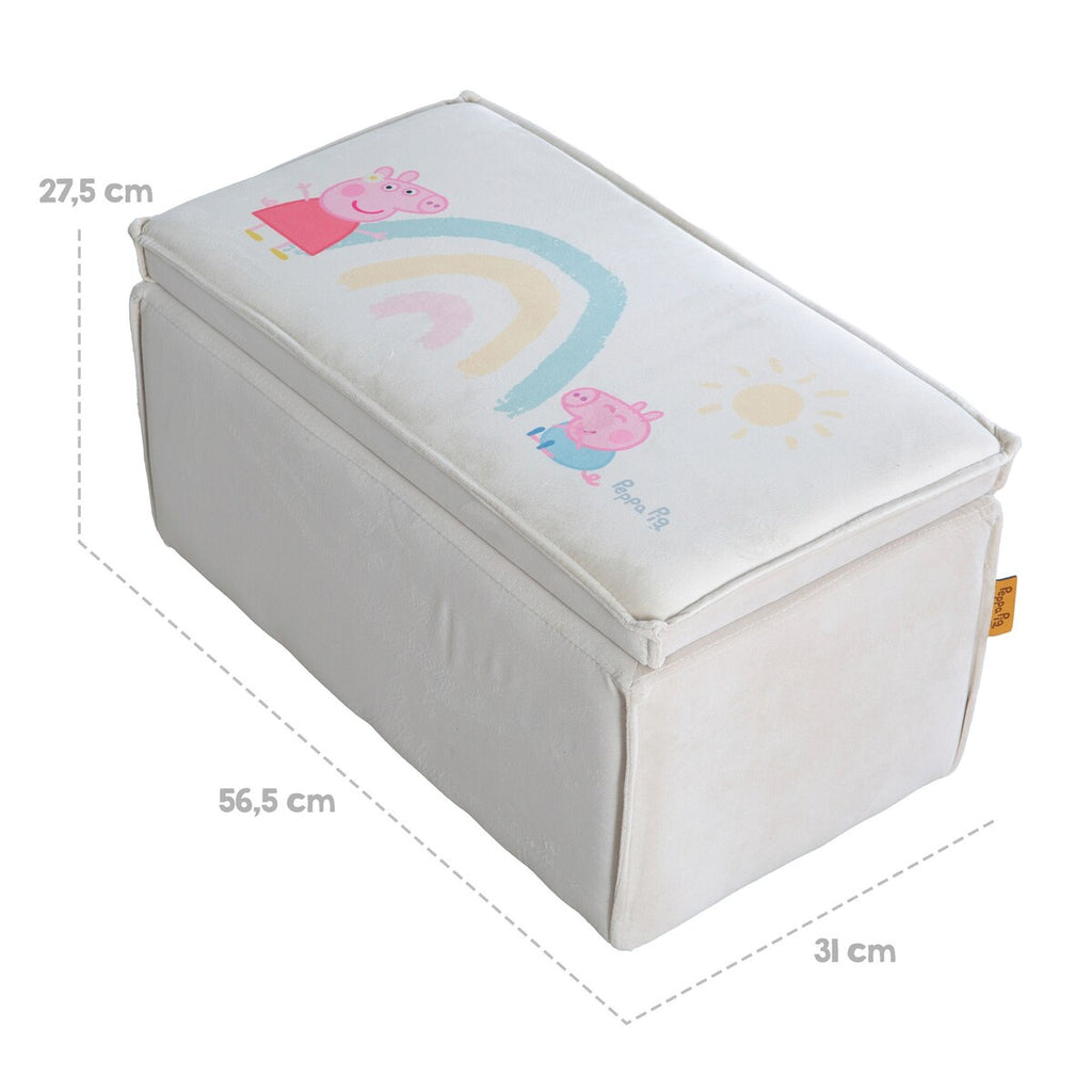 Barnekrakk med oppbevaring Peppa Pig sittehøyde 27 cm sideprofil