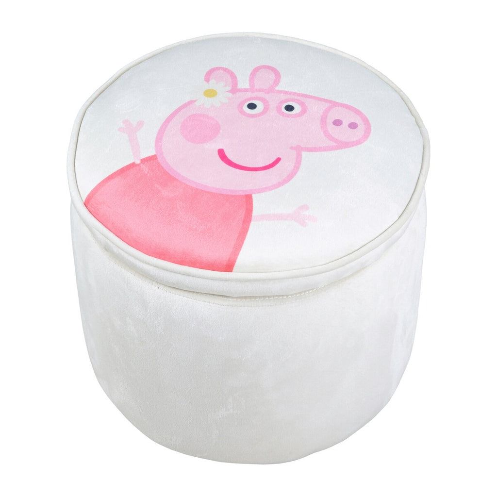 Detalj av Barnekrakk rund Peppa Pig sitthoyde 27 cm floyelstoff