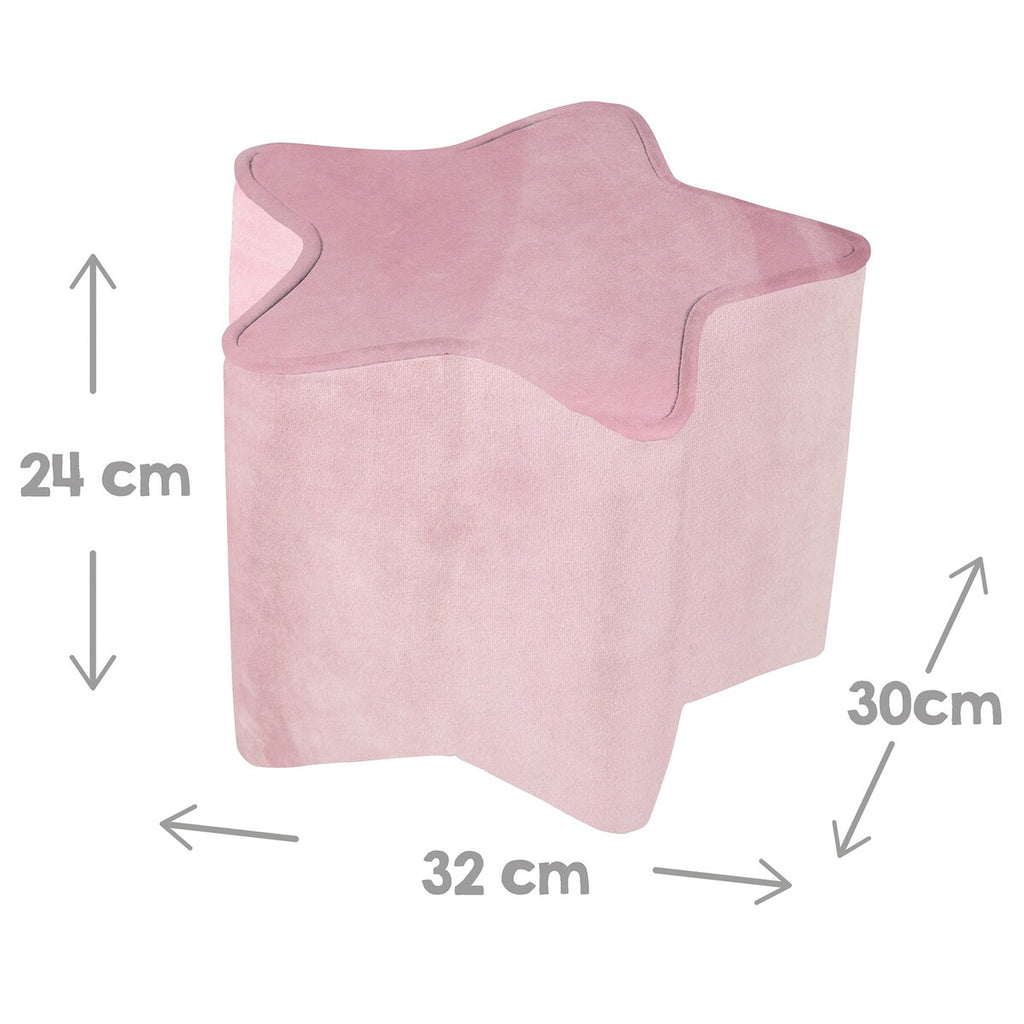Barnekrakk stjerneform med fløyelstrekk sitthøyde 24 cm i mauve farge