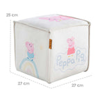 Barnekrakk terningform Peppa Pig sitthøyde 25 cm sideprofil
