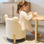 Barnelenestol i teddystoff offwhite 45x45x56 cm Childhome i koselig miljø