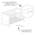 Detalj av håndtak på Barnerom Maxi med 3-dørs skap, seng og stellekommode - Roba